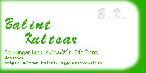 balint kultsar business card